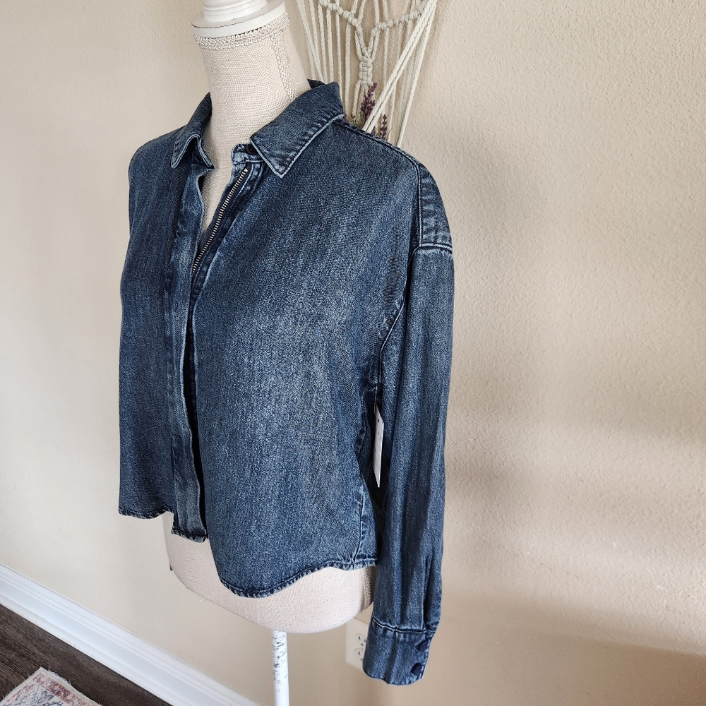 Bella Dahl Womens Cropped Denim Shirt Jacket Size Small NWT $158 - Picture 6 of 14